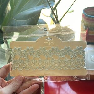 Mia Collection Light Blue Lace Choker Necklaces Costume Set of 2 Silver Closure
